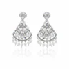Ijewelora Silver Plated Prism Crystal Chandelier Earrings with Pearl Drops for Women – Wedding & Party Wear Jewellery | Elegant Gift for Her