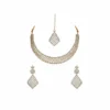 Ijewelora Gold Plated Geometric CZ Necklace Set with Earrings for Women – Wedding & Party Wear Jewellery | Elegant Bridal Gift for Her