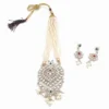 Ijewelora Silver Tone Kundan Long Pearl Mala Necklace Set with Earrings – Multicolour Stones & Pearl Drops for Women | Wedding & Party Wear Traditional Jewellery | Gift for Her