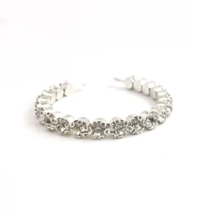 Ijewelora Silver Plated Crystal Tennis Bracelet for Women – Sparkling CZ Chain, Adjustable Fit | Party, Wedding & Daily Wear Jewellery | Elegant Gift for Her